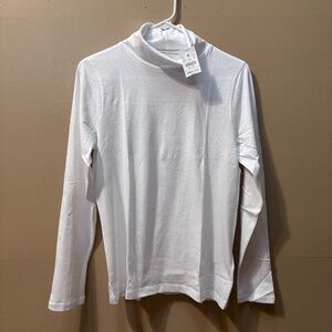 J.Crew Tissue Turtleneck White Long Sleeve Size M NWT